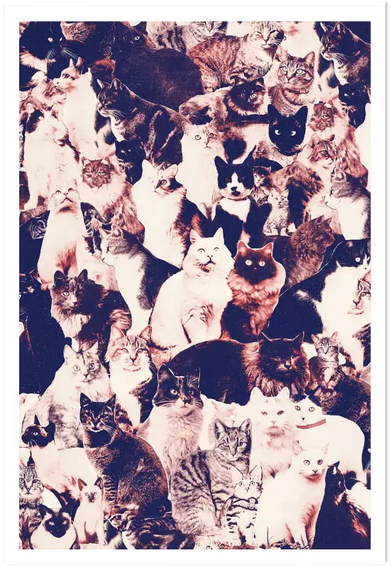 Foule chat - tableau art