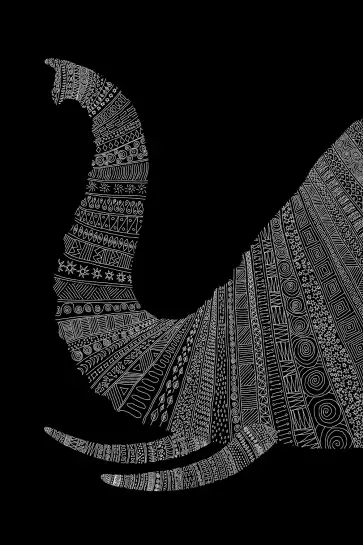 Manda black - tableau elephant