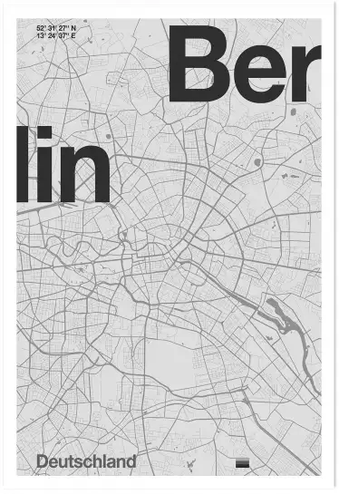 Berlin carte - poster cartographie