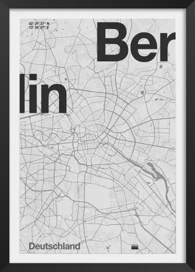 Berlin carte - poster cartographie