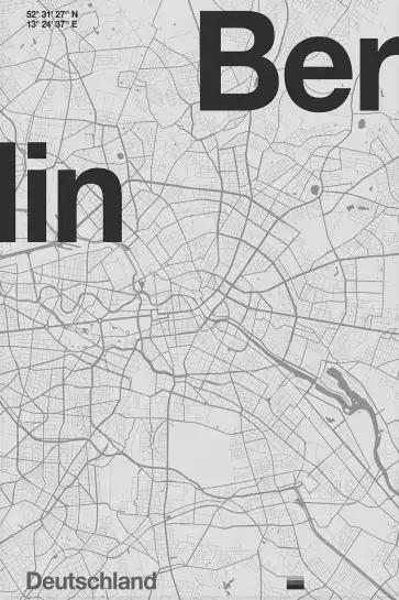 Berlin carte - poster cartographie