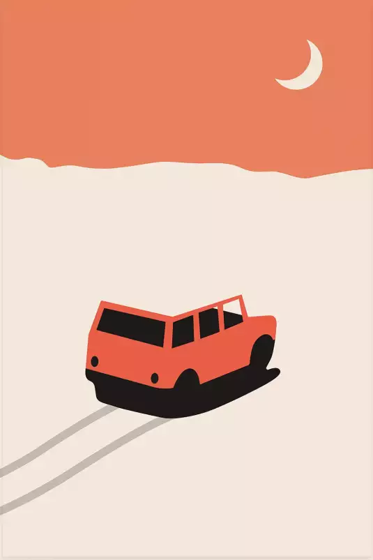 Car dans le désert - affiche voiture