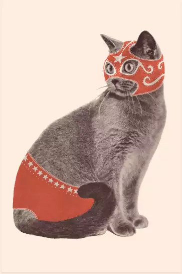 Cat Wrestler - tableau pop art