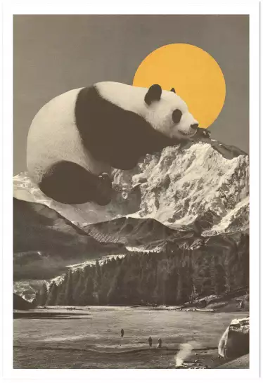 Panda moon - tableau pop art