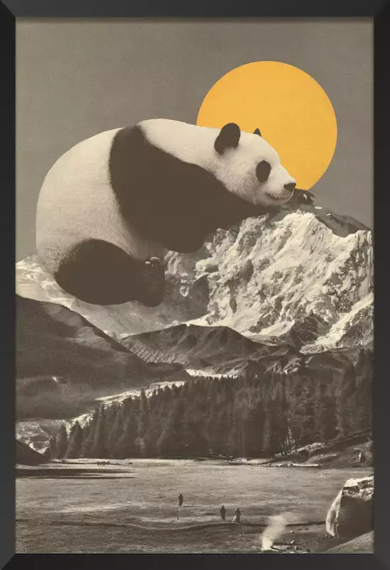 Panda moon - tableau pop art