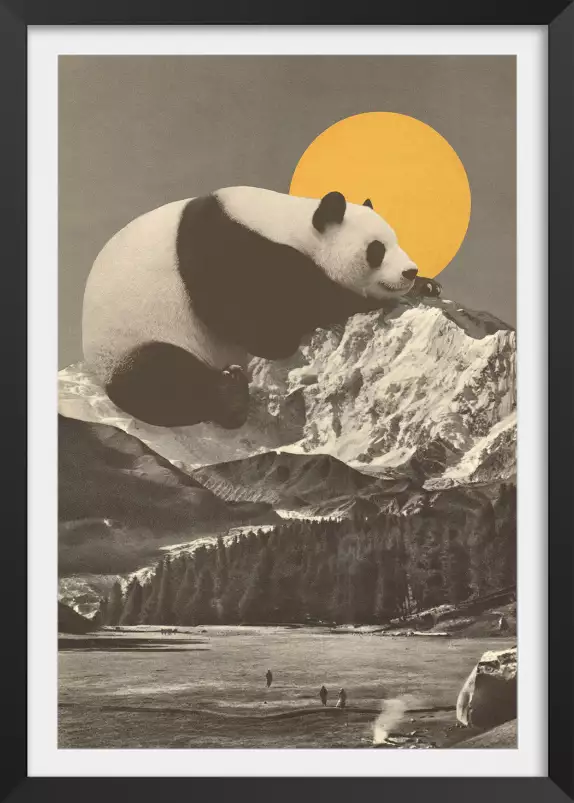 Panda moon - tableau pop art