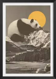 Panda moon - tableau pop art