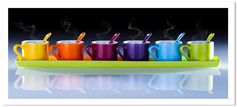 Tasses à café multicouleurs - illustration café