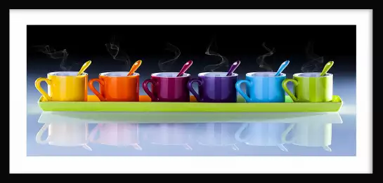 Tasses à café multicouleurs - illustration café