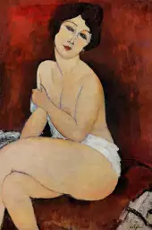 Femme assise de Modigliani - tableau peinture