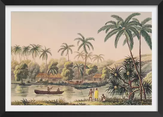 Tahiti Matavae au 19eme siècle - tableau célèbre