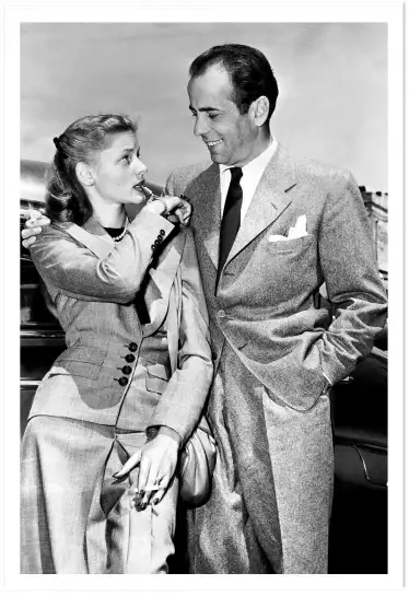 Lauren Bacall et Humphrey Bogart - affiche cinema vintage