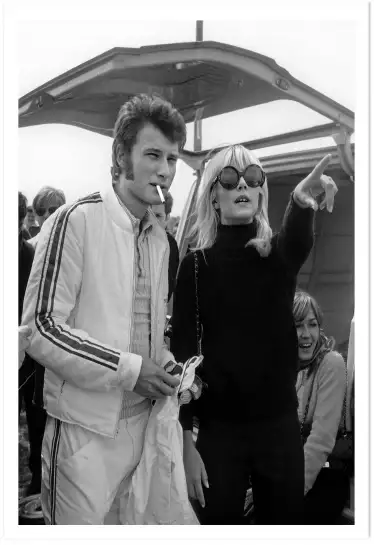 Johnny Hallyday et Sylvie Vartan 1967 - photos noir et blanc célébrités