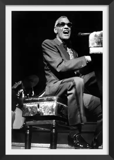 Ray Charles - affiche noir et blanc vintage