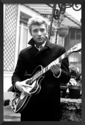 Johnny Hallyday et sa guitare en 1963- affiche de cinema