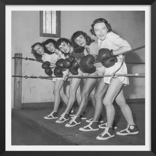 Boxe feminine en 1950 - affiche vintage