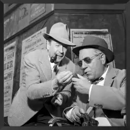 Jean Gabin et Georges Simenon en 1957 - tableau de celébrités