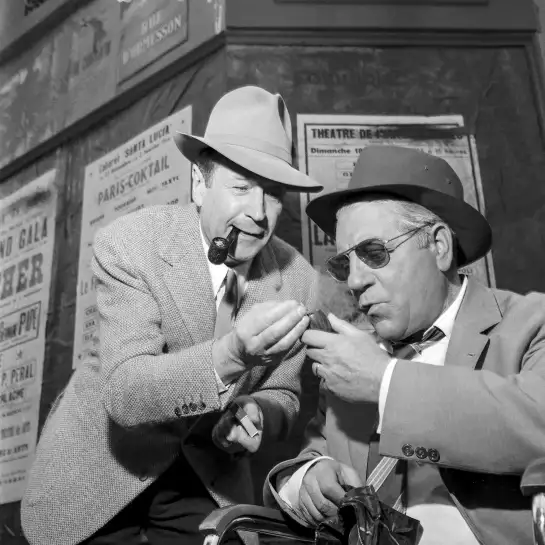 Jean Gabin et Georges Simenon en 1957 - tableau de celébrités