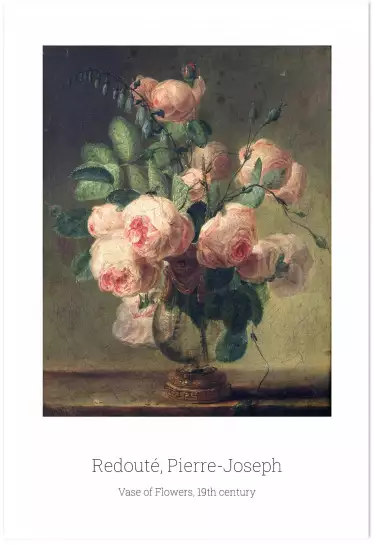 Bouquet de Pierre Redouté - tableau de fleurs en peinture