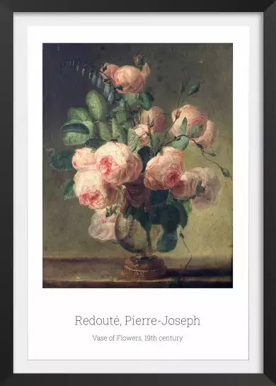 Bouquet de Pierre Redouté - tableau de fleurs en peinture