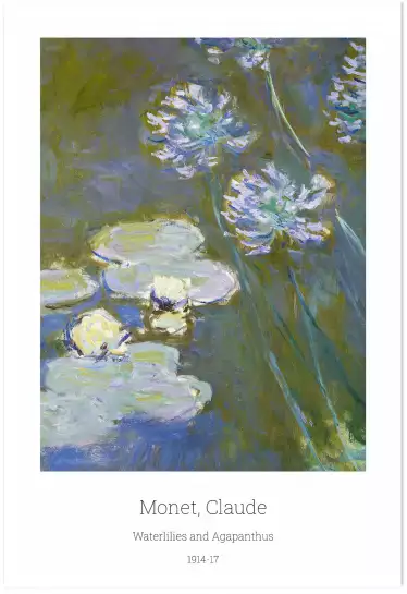 Nénuphars et agapanthes - Tableau de Claude Monet