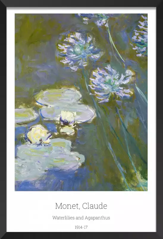 Nénuphars et agapanthes - Tableau de Claude Monet