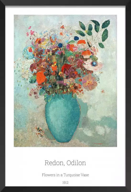 Vase turquoise D'Odilon Redon - tableau fleur