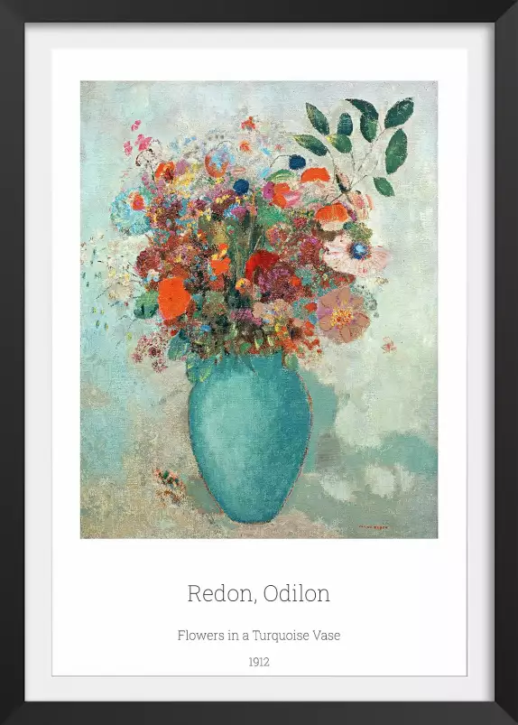 Vase turquoise D'Odilon Redon - tableau fleur