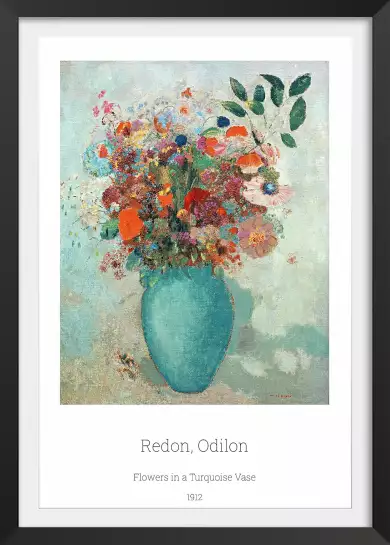 Vase turquoise D'Odilon Redon - tableau fleur