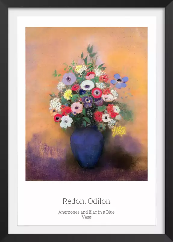 Anemones et lilas d'Odilon Redon - tableau fleur