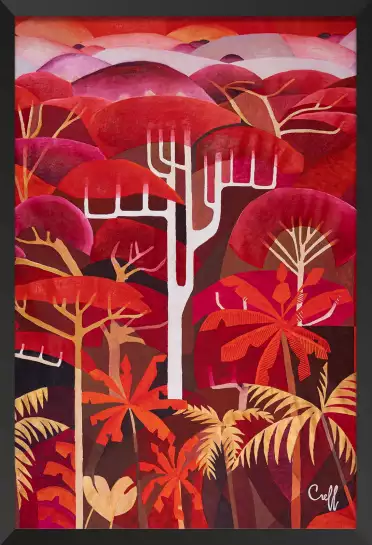 Jungle rouge - affiches palmiers
