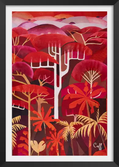 Jungle rouge - affiches palmiers
