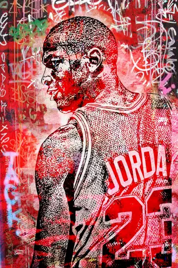 Mickael Jordan graff - tableau pop art