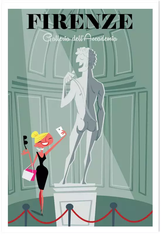 Florence Galleria del Academia-affiche vintage
