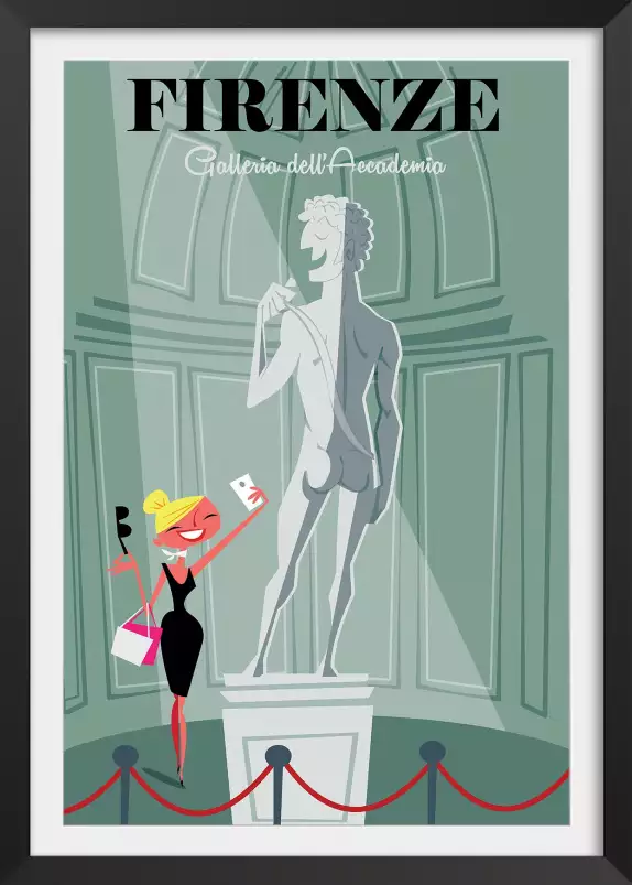 Florence Galleria del Academia-affiche vintage