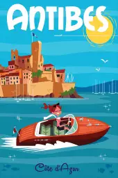 Antibes Côte d' Azur-Affiche de voyage vintage