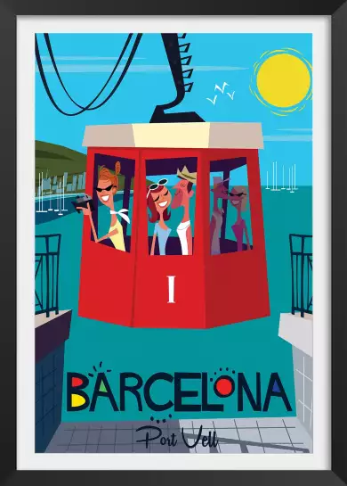 Barcelona Port Vell-Affiche de voyage vintage