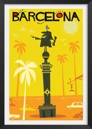 Barcelona-Affiche de voyage vintage
