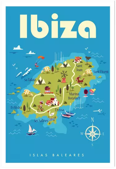 Ibiza-Affiche de voyage vintage