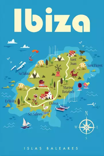 Ibiza-Affiche de voyage vintage