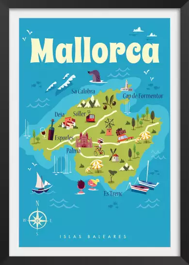 Mallorca-Affiche de voyage vintage