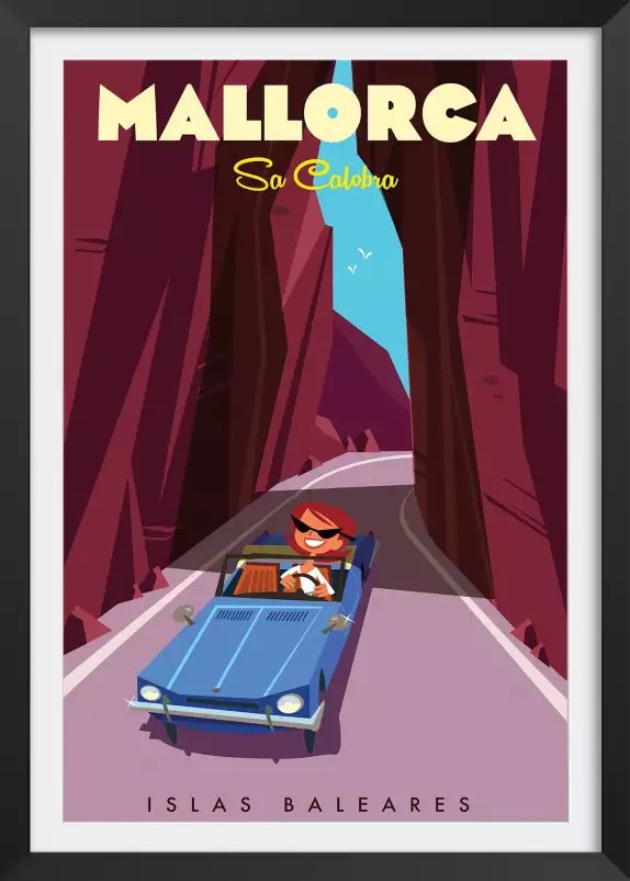 Mallorca route de sa callobra-affiche vintage