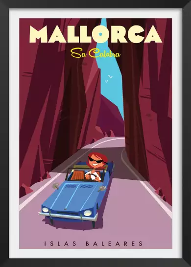 Mallorca route de sa callobra-affiche vintage