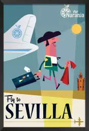 Fly to Sevilla-affiche vintage