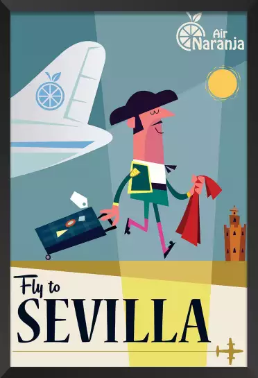 Fly to Sevilla-affiche vintage