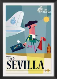 Fly to Sevilla-affiche vintage