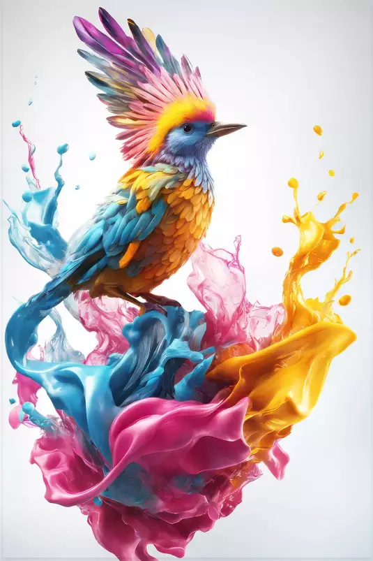 Color bird - affiche oiseaux