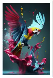 Color parrot - affiche oiseaux