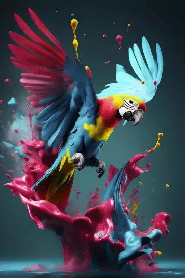 Color parrot - affiche oiseaux