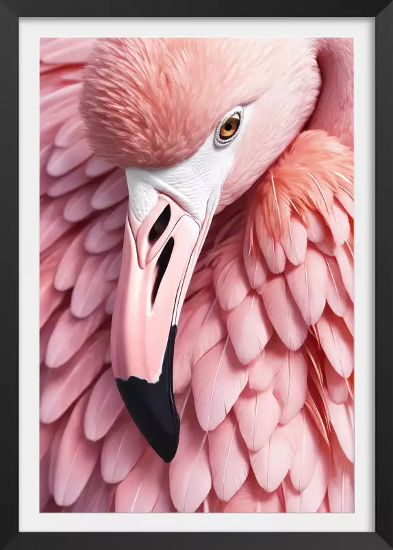 Flamant rose Miami - affiche oiseaux